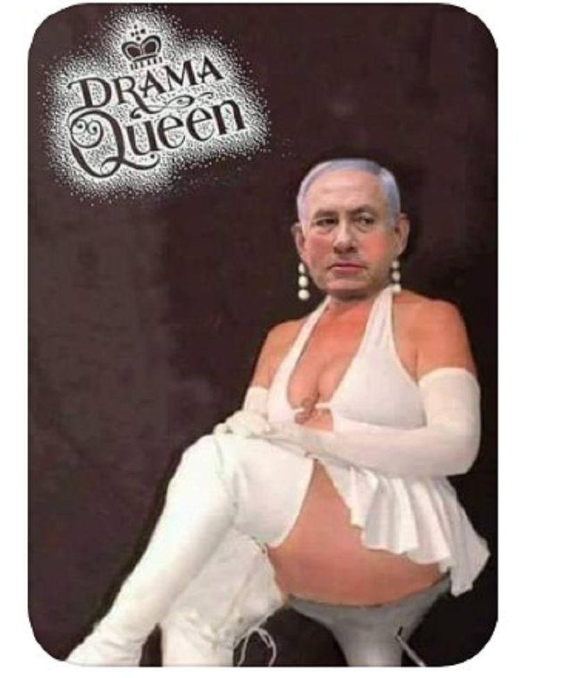 ביבי בתחפושת פורים 2024 מהפייסבוק של צבי טריגר
